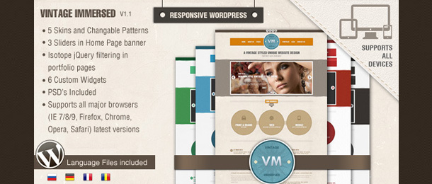 Vintage Immersed – Multipurpose Responsive WordPress Theme